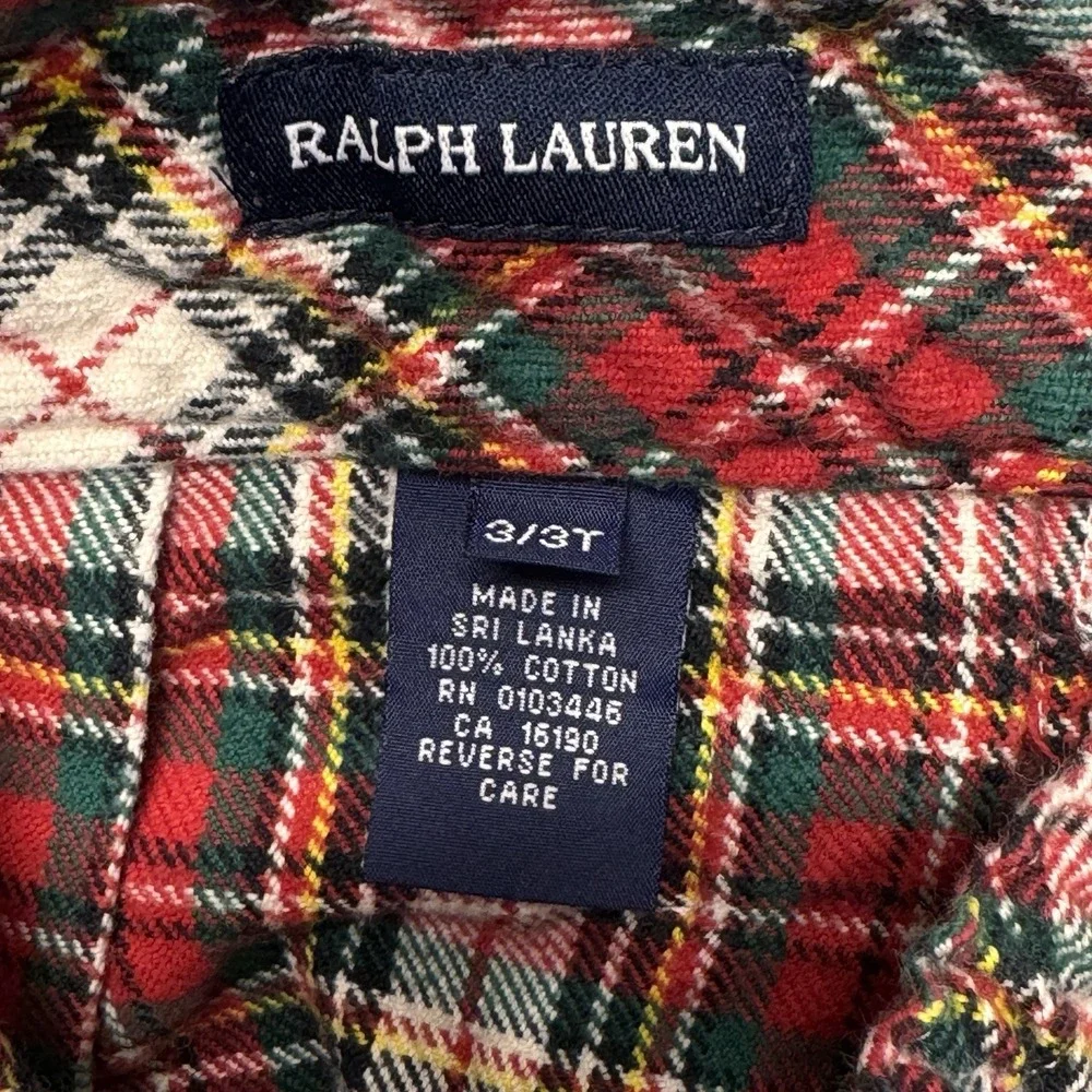 Ralph Lauren Plaid Skirt Toddler 3T Red Green Tartan Pleated‎ Holiday Preppy